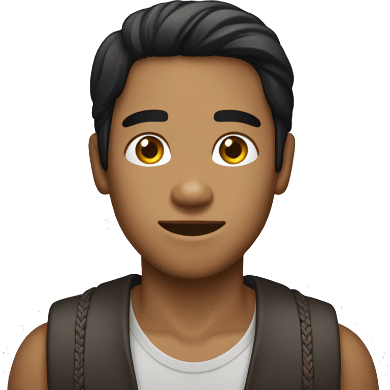 phillipino bronzed young man with long long straight black hair emoji