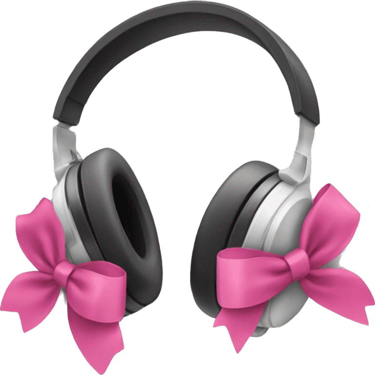 headphones whit two pink bows emoji