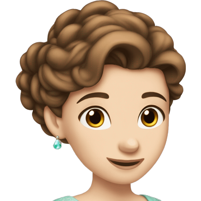 Disney princess brown hair brown pale skin emoji