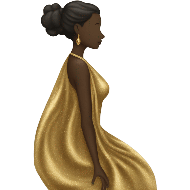 Woman Draped in gold emoji