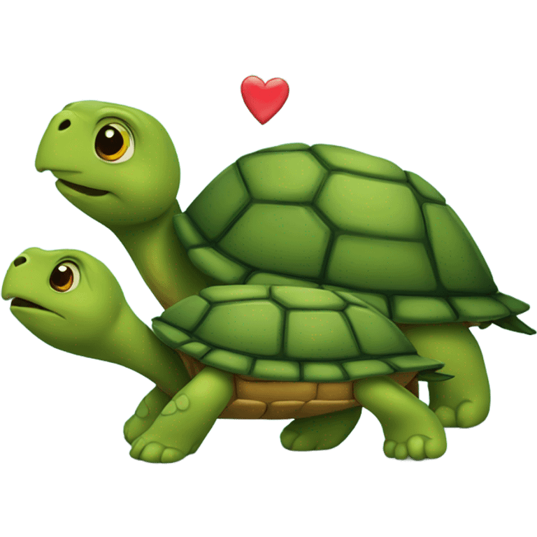 2 Turtles with hearts emoji