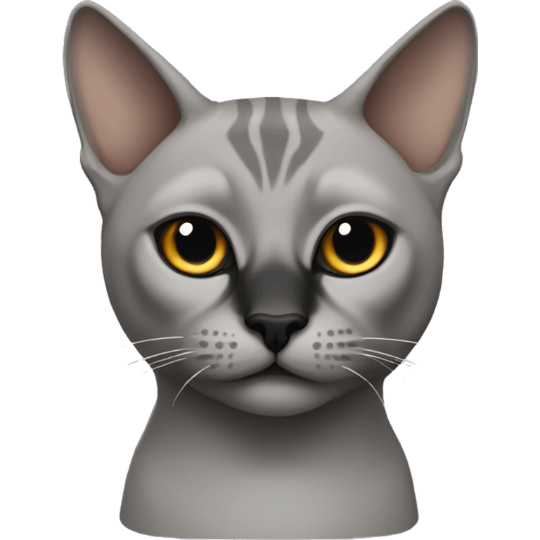 gray cat sphinx with black nose emoji