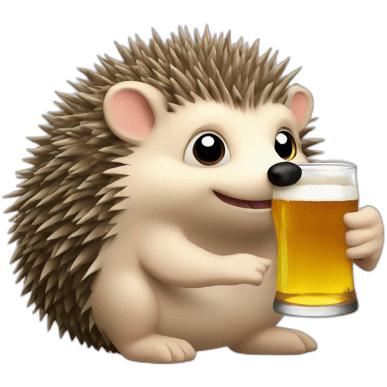 hedgehog drinking beer satoshi emoji