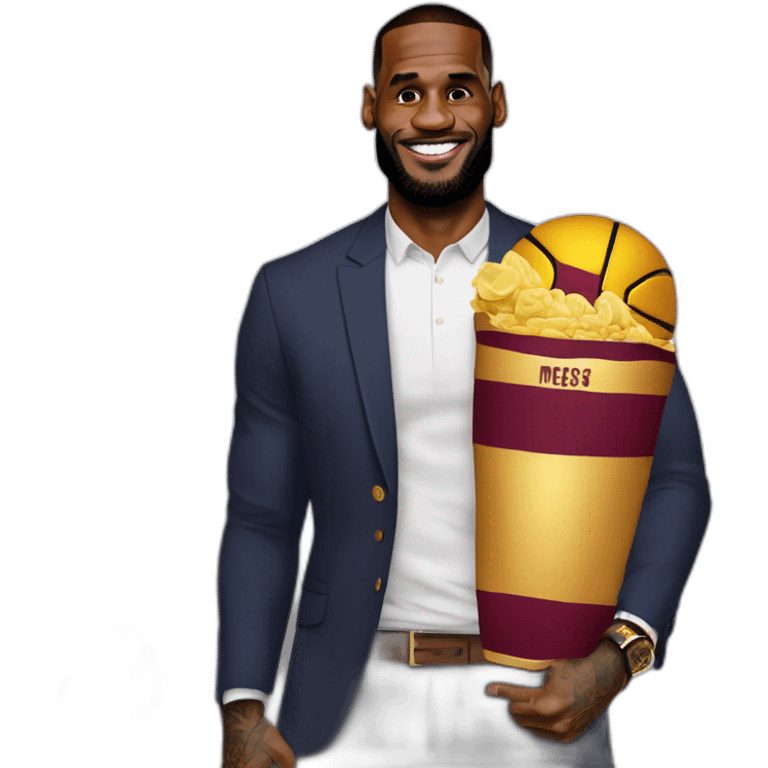 LeBron James ki rigole avec messi emoji