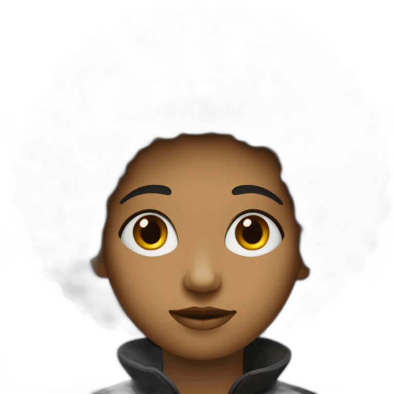 Adolescent noir avec une coupe de cheveux afro emoji