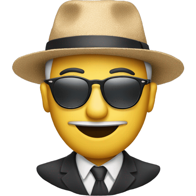 A face with sunglasses and hat without love emoji