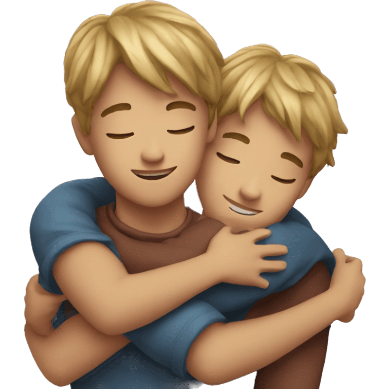 two boys hugging emoji