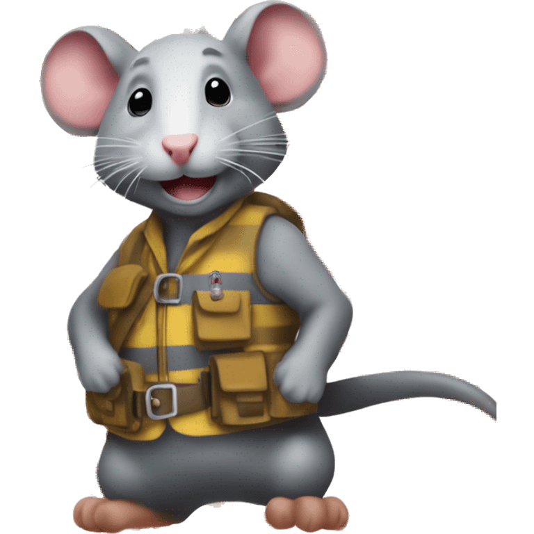 Ratte im feuerwehrmann klamotten emoji