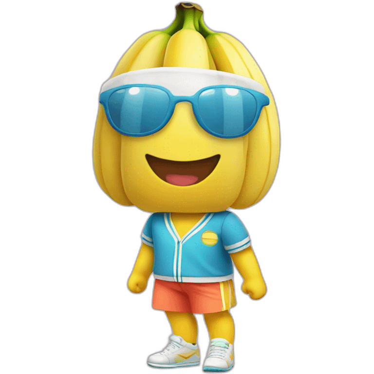 kawaii  banana in tennis uniform emoji