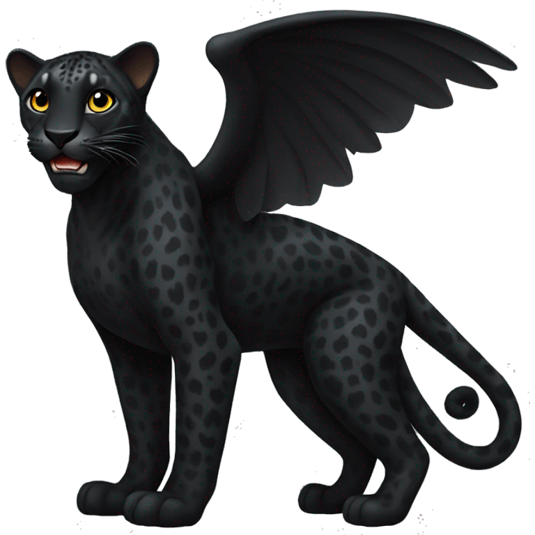 winged black leopard emoji