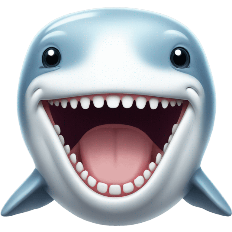 white whale , open mouth emoji