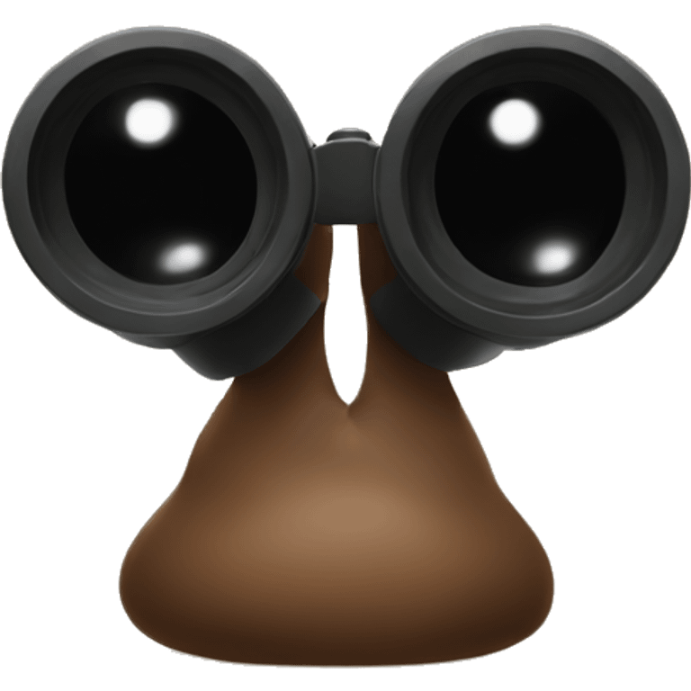 turd holding binoculars emoji