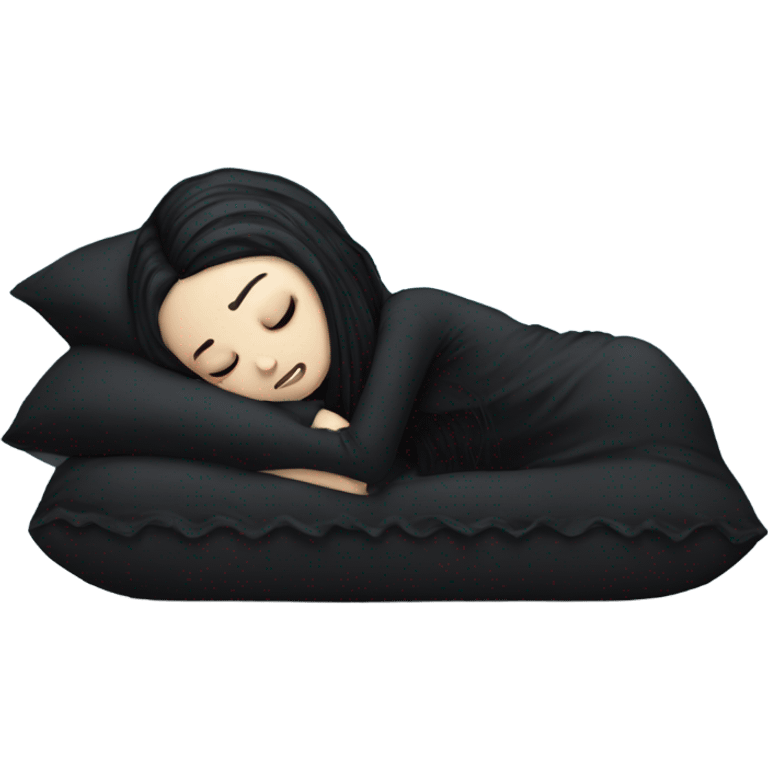 Goth girl sleeping in pillow emoji