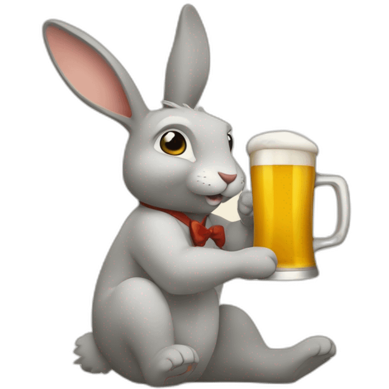 Lapins avec une bière emoji