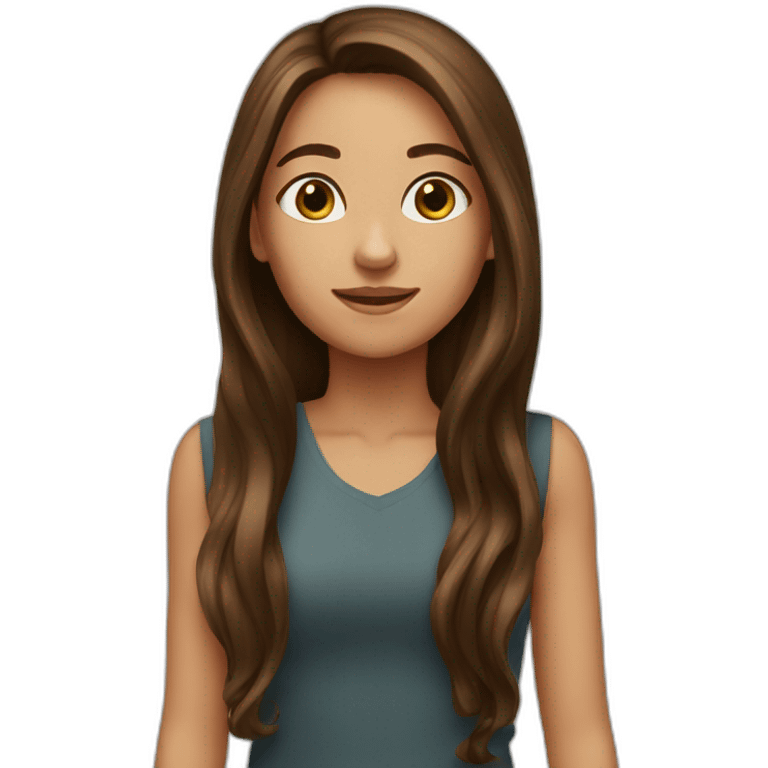 girl with long brown hair emoji