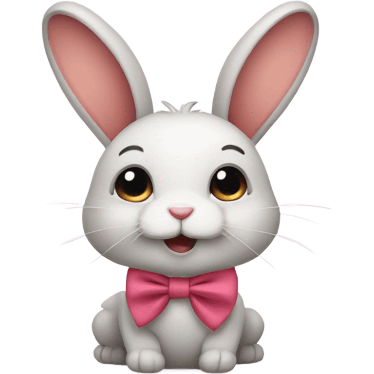 Cute Rabbit with bow emoji