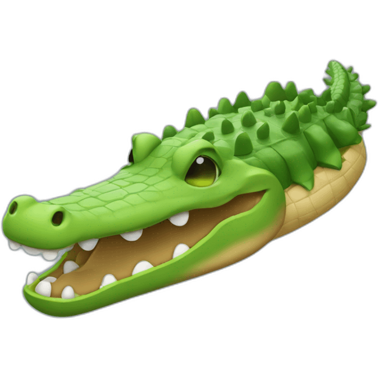 Emojis qui dort sur un crocodile emoji