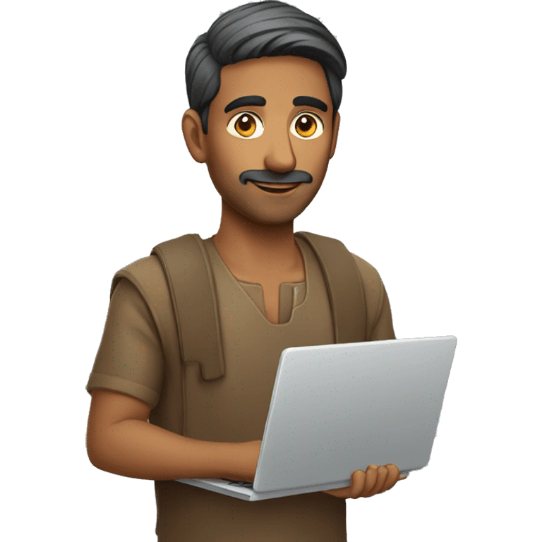 indian man holding laptop emoji