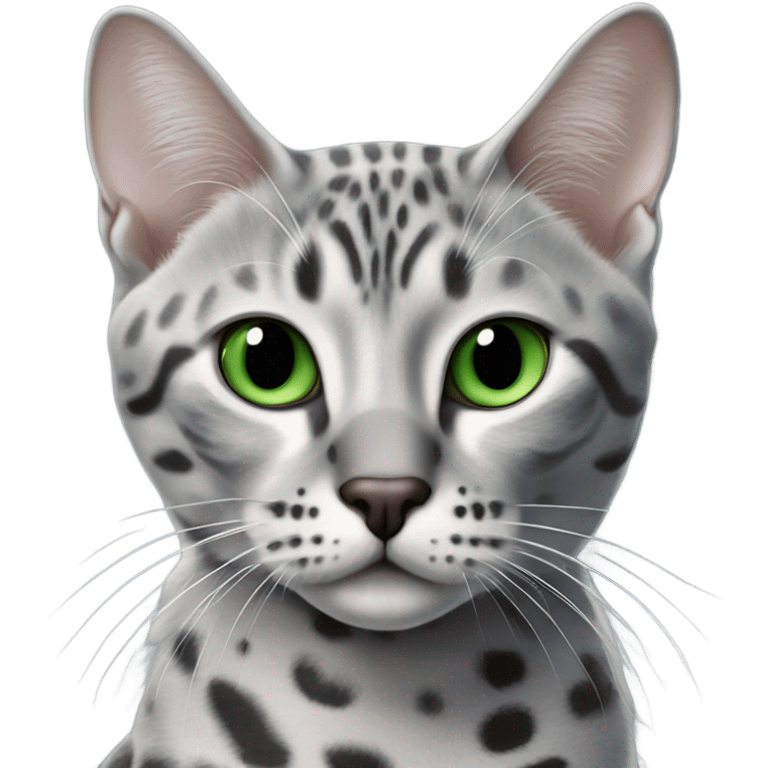 Cool grey Egyptian Mau emoji