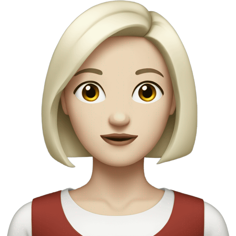 pale skin young woman with a black bob haircut emoji