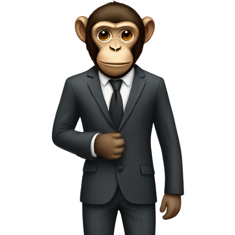 A monkey wearing a suit emoji