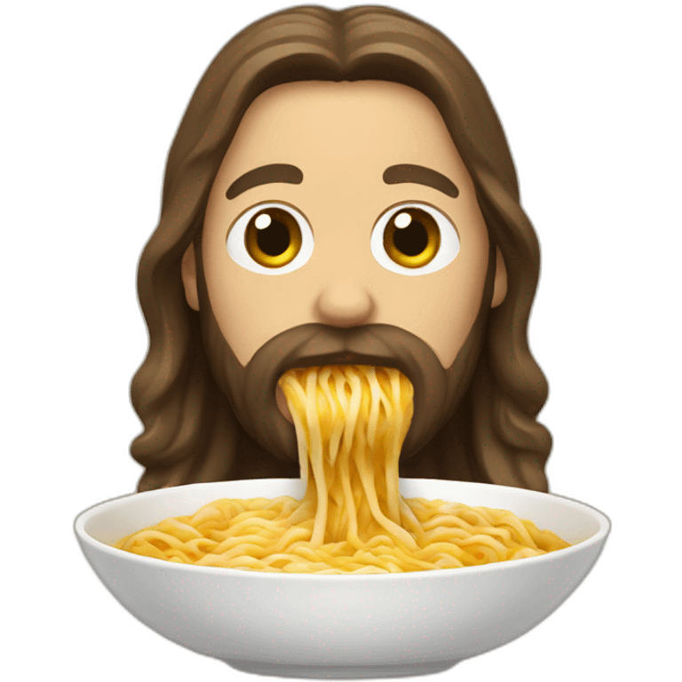 jesus eats ramen emoji