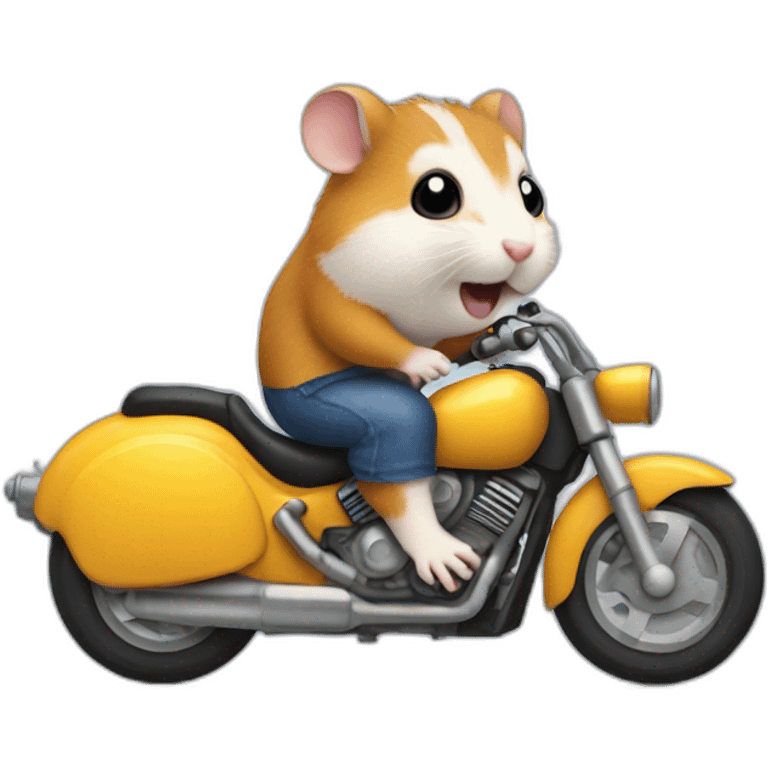 Hamster riding a motorcycle emoji