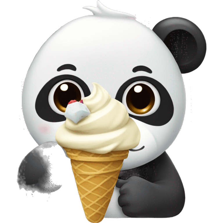 Panda eating ice cream  emoji