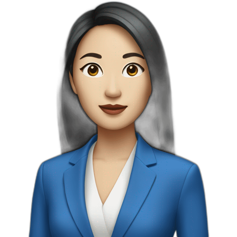 posh-asian-woman-with-blue-suit emoji