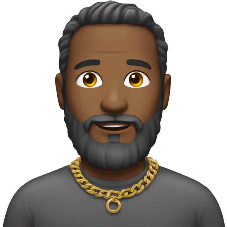 bearded man wearing necklace emoji