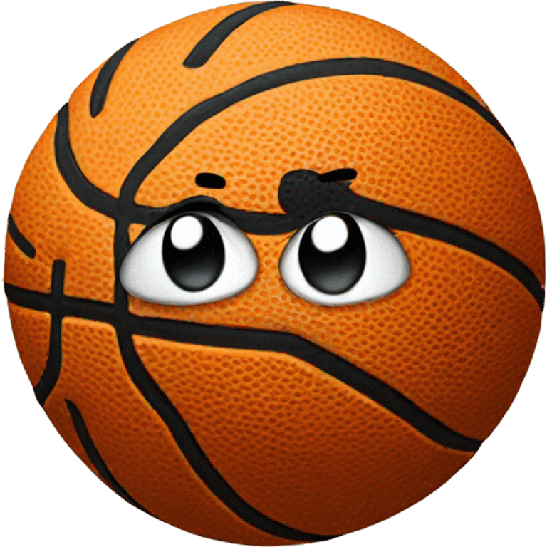 Basketball with a face emoji