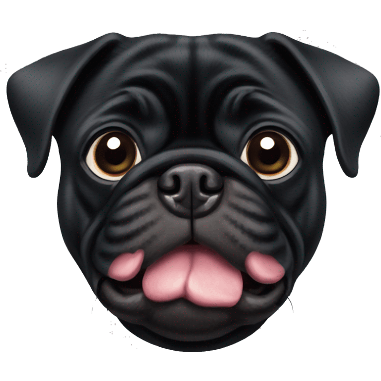 Black pug pig nose emoji