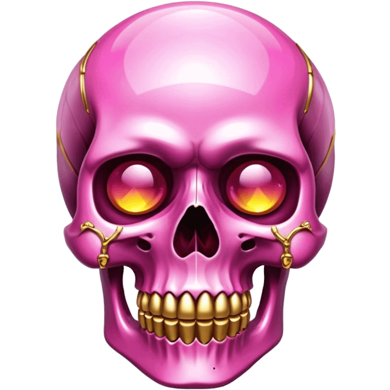 gemstone skull crystal gold pink emoji