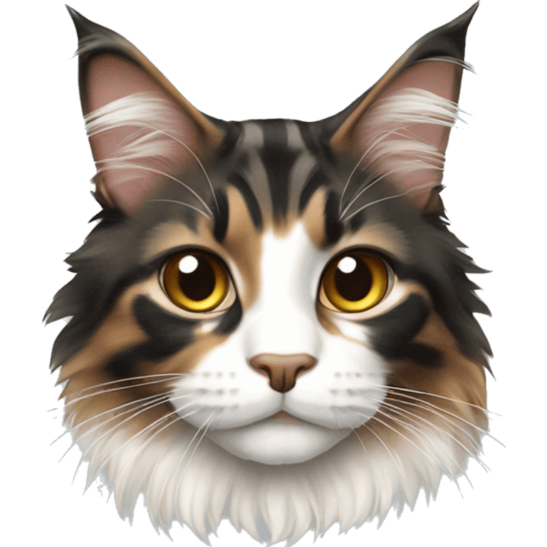 Tricolor maincoon cat emoji