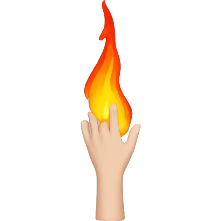 female hand holding flame emoji