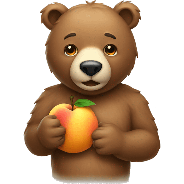 Bear holding a peach  emoji