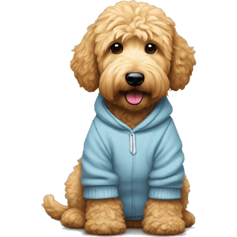 Golden doodle in a sweatshirt emoji