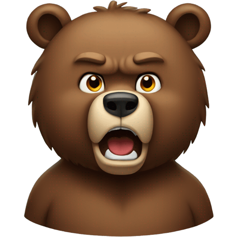 Brown bear with angry face  emoji