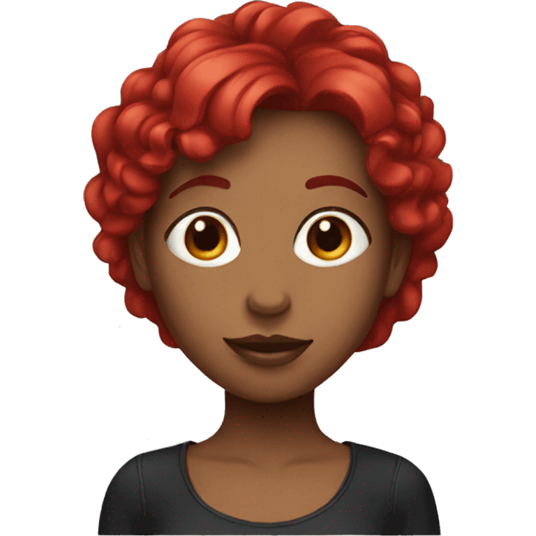 Black and red hair girl emoji