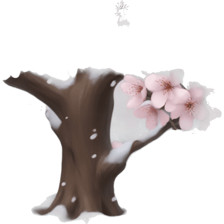 Cherry blossom tree with snow emoji