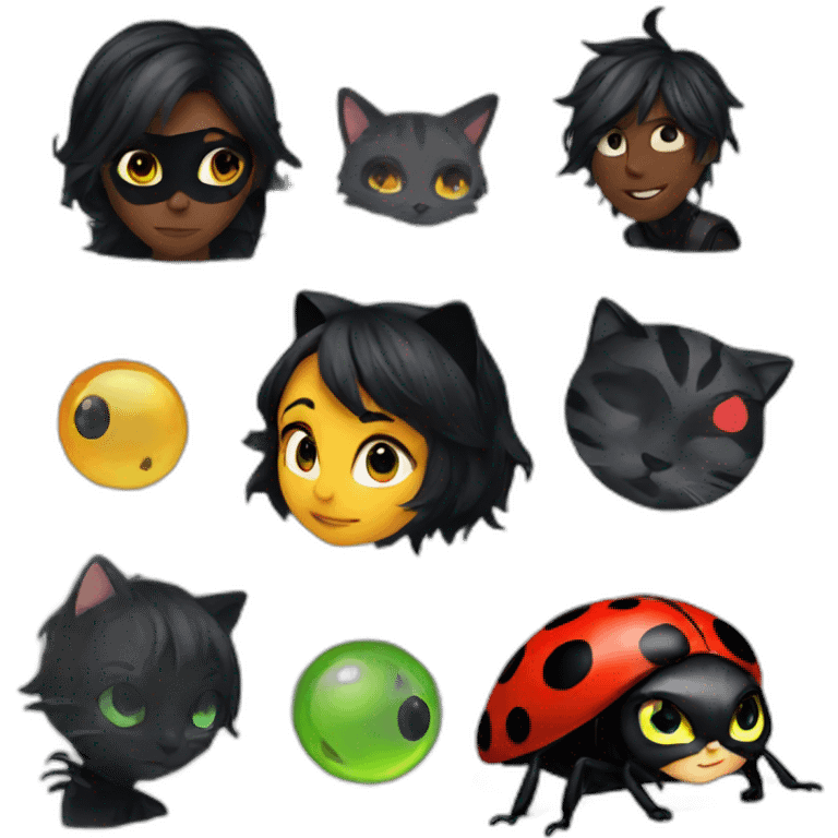 ladybug and catnoir emoji