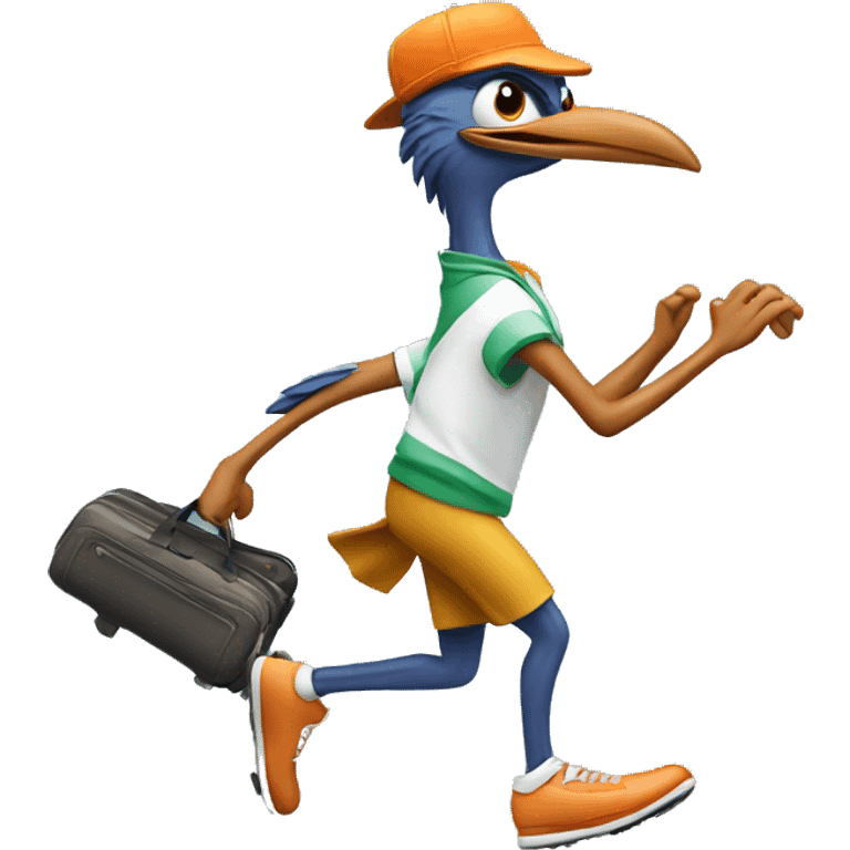 RUNNING ROADRUNNER HOLDING GOLF BAG emoji