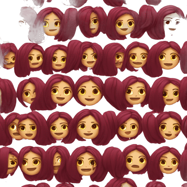 Tattooed woman with long burgundy hair emoji