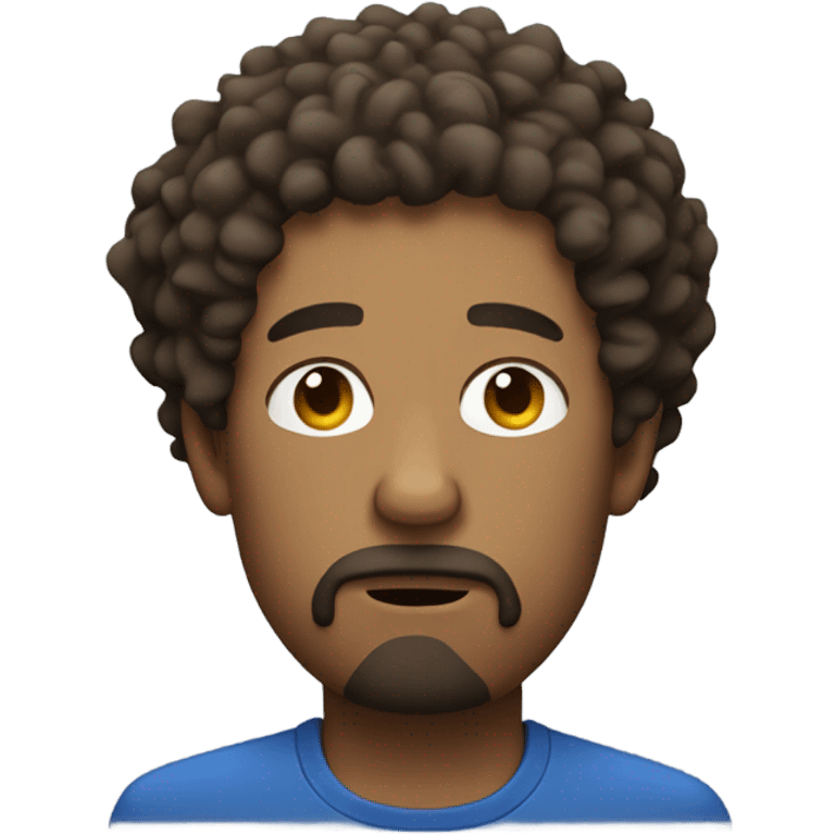 exhausted man with goatee and curly hair emoji