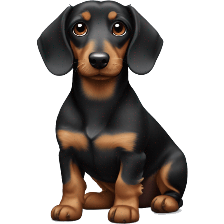 A wirehaired daschund with black hair emoji