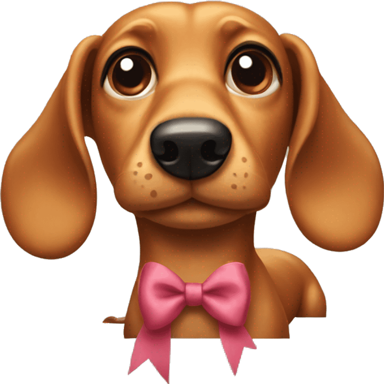 Wiener dog with a bow emoji