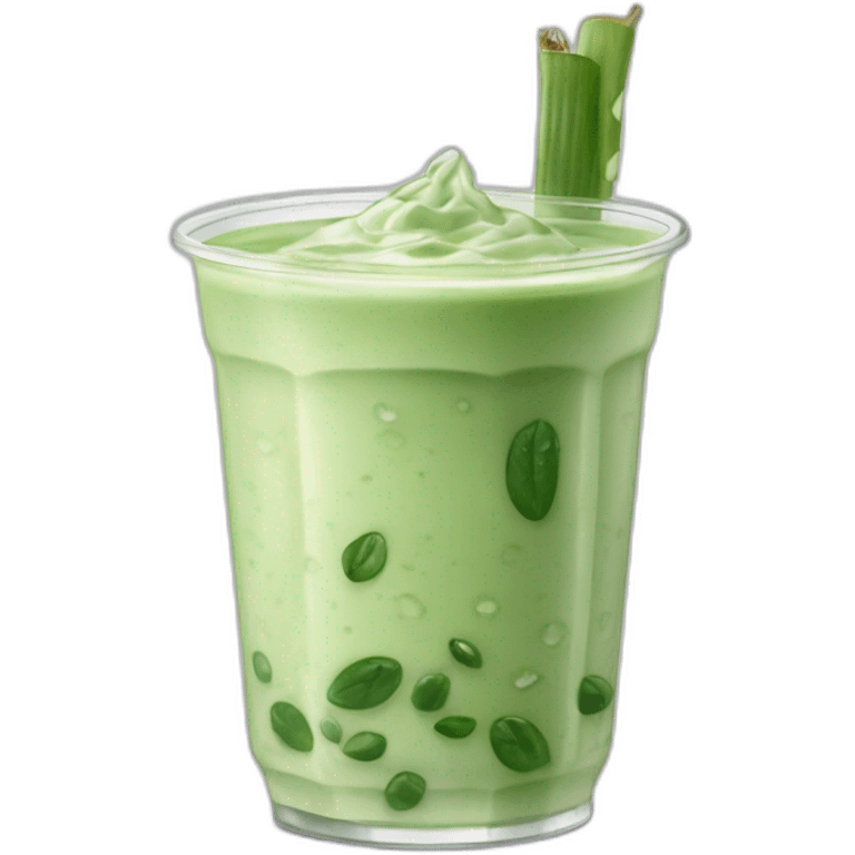 green milk tea with aloe vera emoji