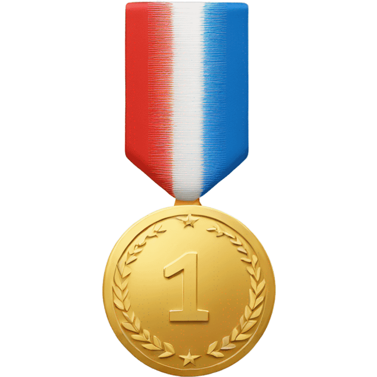 Gold medal with number one on it, no other text emoji