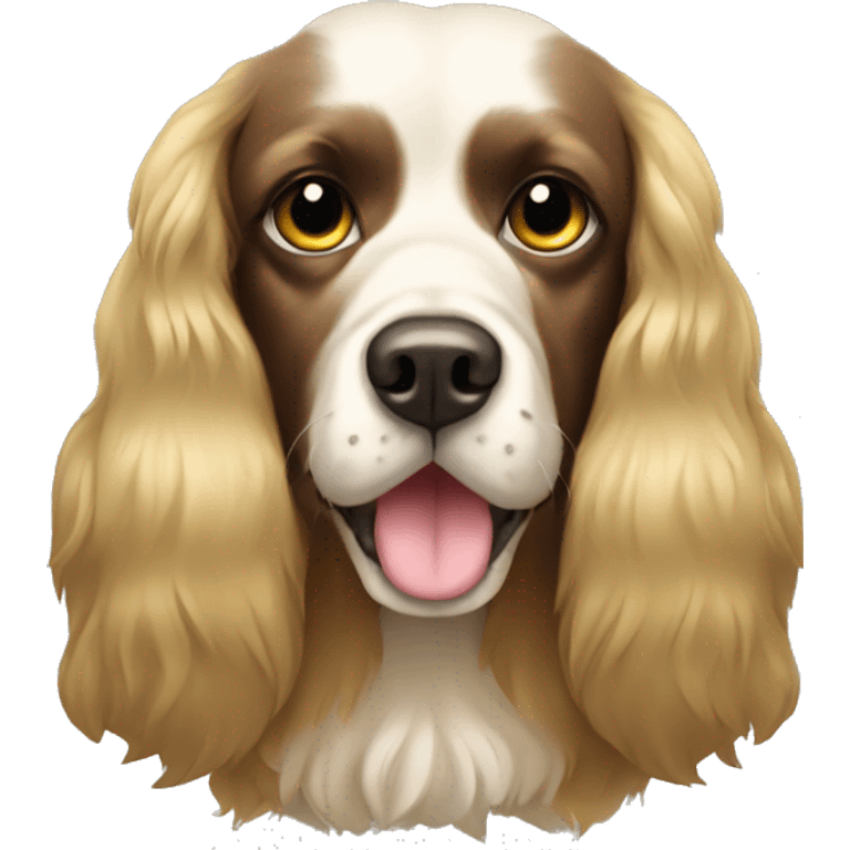 Russian spaniel with gold fur emoji