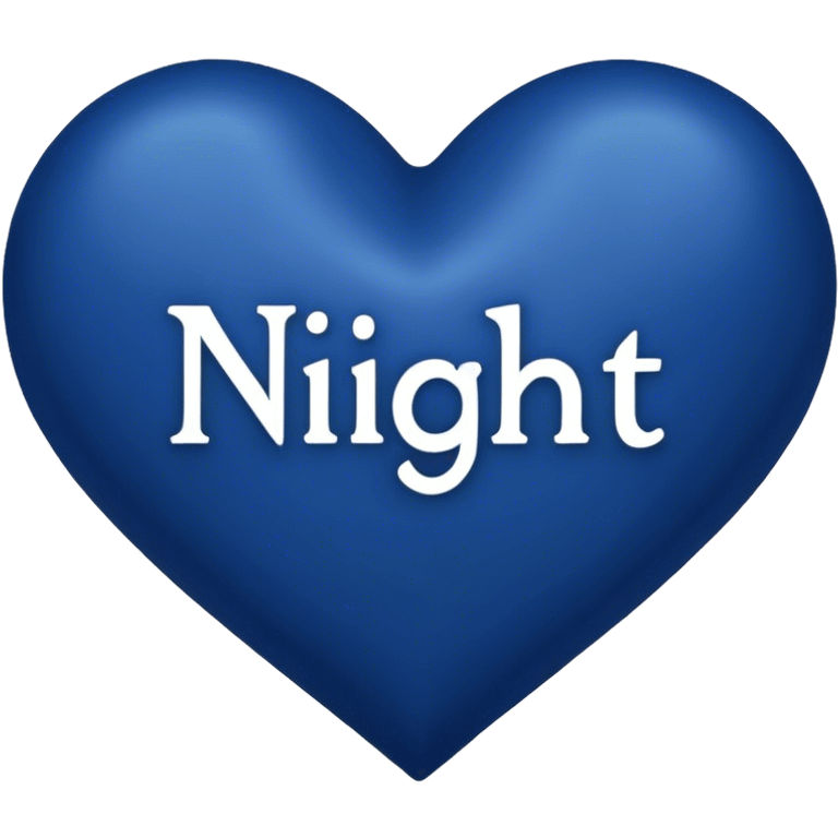 Dark blue heart with Night in the middle  emoji